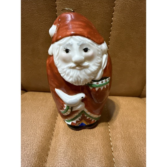 Vintage 1987 Salamander Potter Santa Clause Ceramic Bell Ornament - Picture 1 of 6
